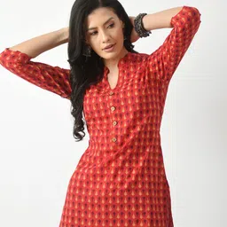 KALINI Ethnic Motifs Printed Pure Cotton Kurti-image-25