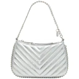 Aldo Silver Striped Small Shoulder Handbag-image-18