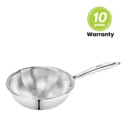 ALLO Silver Stainless Steel 18 cm Induction Friendly Triply Wok (1.2 L)-11