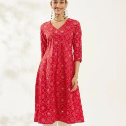 Daali Red Regular Fit Embellished Kurta-picture-24