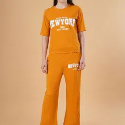 BAESD Typography Printed Round Neck Night suits-image-87