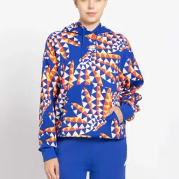 adidas Blue Printed Sports Hoodie-image-85