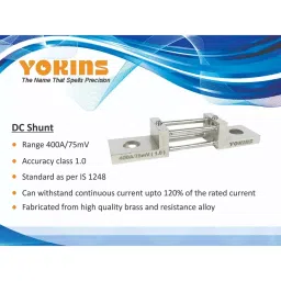 Yokins DC Current Shunt 400 A/75 mV As per IS 1248 for Current Measurement image 2