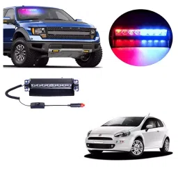 Cartronics 8 LED Red Blue Police Flasher Light for Fiat Punto-image-77