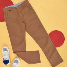 Pantaloons Junior Kids Tan Regular Fit Trousers-image-27