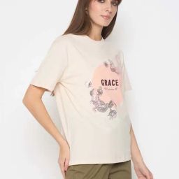 MADAME Pink Printed T-Shirt-image-39