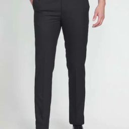 Arrow Black Regular Fit Self Pattern Trousers-image-38