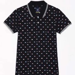 Allen Solly Kids Navy Printed Polo T-Shirt-26