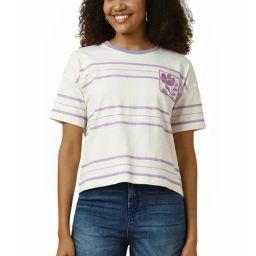Allen Solly White Cotton Regular Fit Striped T-Shirt-image-73