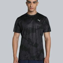 Puma Black Slim Fit Printed Sports T-Shirt-image-98