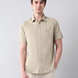 U.S. Polo Assn. Beige Cotton Regular Fit Shirt-picture-14