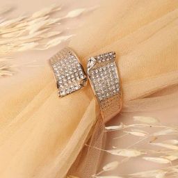 Sohi Women's Embellished Zig-Zag Bracelet - Gold-10