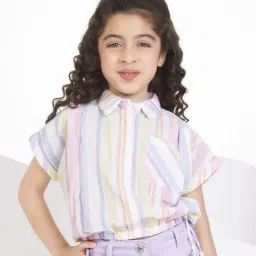 Peppermint Girls Multicolor Cotton Striped Top-picture-20