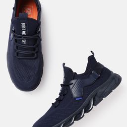 Mast & Harbour Men Navy Blue Woven Design Running Shoes-picture-31