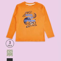 Pantaloons Junior Multicolor Cotton Printed Full Sleeves T-Shirt (Pack of 3)-image-8