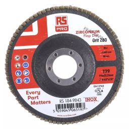 RS PRO Zirconium Dioxide Flap Disc, 115mm, P80 Grit, 1849843-image-93