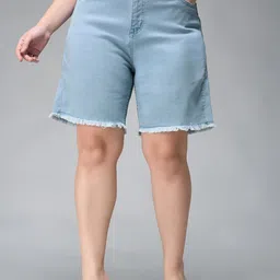 Miss Chase A+ Women High-Rise Denim Denim Shorts-image-48