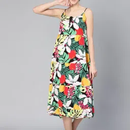 Oxolloxo Multicolor Floral Print Beachwear Dress-image-40