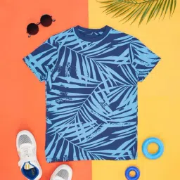 Pantaloons Junior Kids Indigo Blue Cotton Printed T-Shirt-picture-27