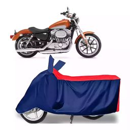Auto Pearl Two Wheeler Cover with Bag for Harley Davidson XL Super, Red & Blue-image-79