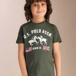 U.S. Polo Assn. Kids Boys Brand Logo Printed Round Neck Pure Cotton T-shirt-picture-17