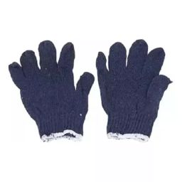 Generic Medium Cotton Blue Knitted Hand Gloves-picture-1