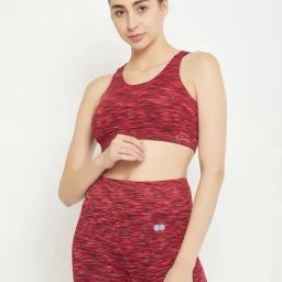 Clovia Maroon Printed Sports Bra-image-39