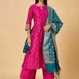 Rangmanch by Pantaloons Blue Woven Dupatta-picture-12
