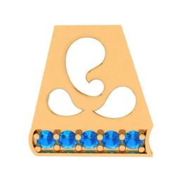 P.C. Chandra Jewellers 22k Yellow Gold Ornate Blue Gemstone Ganesha Pendant-picture-26