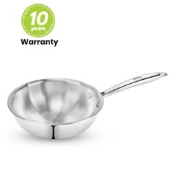 ALLO Silver Stainless Steel 22 cm Induction Friendly Triply Wok (2 L)-image-66