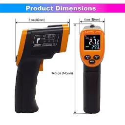 amiciSense Industrial Thermometer 50-580°C High Precision Infrared Temperature Sensor With Adjustable Emissivity & Color LCD For Industrial Use image 5