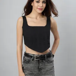 HERE&NOW Women Black Corset top-picture-31