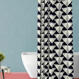 ArtzFolio Black and Grey Geometric Printed Waterproof Shower Curtain-6