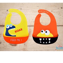 The Little Lookers Kids Pack Of 2 Yellow & Orange PrintedAdjustable Food Catching Tray-38
