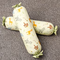 Babyhug Bolster Set Animal Print Pack Of 2 - Green White-image-39