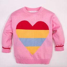 Kookie Kids Full Sleeves Sweater with Heart Design - Pink-image-82