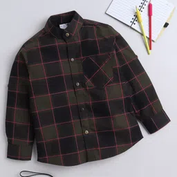 BAATCHEET Full Sleeves Buffalo Checked Shirt - Green-picture-18