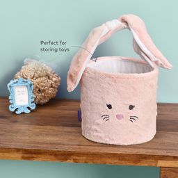 Mi Arcus Sophie Rabbit Fur Storage Basket Pink-8