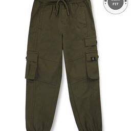 Gini & Jony Cotton Woven Full Length Trouser Pant Solid Colour - Green-image-91