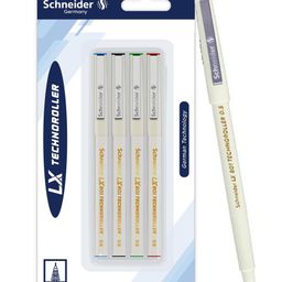 Schneider Luxor Techno Roller Ball Pen Pack of 4 - Blue Black  Red  & Green-image-14