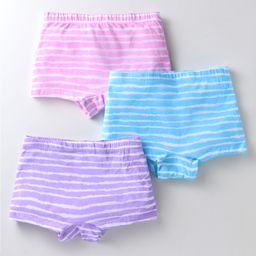Bodycare Cotton Knit Hipster Panties with Stripes Pack of 3 - Blue Pink & Purple-image-78