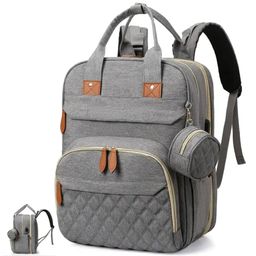 Winnies Waterproof Diaper Backpack For Mothers Travel, Multi Function Nappy Bags - Grey-picture-28