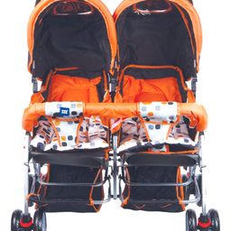 Mee Mee Twin Buggy Baby Stroller & Pram Easy Foldable with Adjustable Seating Positions| Age 0-3 yrs & Weight Upto 20 Kg with Swivel Wheel | 3 Point Safety Harness Belt with Comfortable Seats (Orange)-31