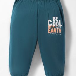 Tango Single Jersey Knit Full Length Text Printed Lounge Pant - Teal Blue-picture-6