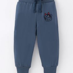 Mark & Mia Full Length Fleece Lounge Pant with Embroidery - Navy Blue-image-46