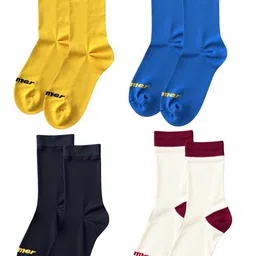 bummer Unisex Pack Of 4 Patterned Calf-Length Socks-picture-40