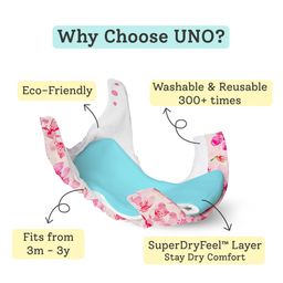 SuperBottoms Reusable Cloth Diapers Combo Pack of 2 Freesize UNO with 2 Organic Cotton Insert Pads - Multicolor image 4