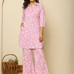 KASYA Printed Pure Cotton Tunic With Palazzos Co-Ords-image-17
