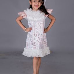 TOPLOVE Floral Flutter Sleeve Satin Fit & Flare Dress-image-45