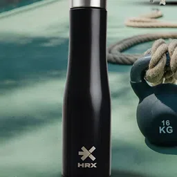 HRX by Hrithik Roshan Black & Silver-Toned Printed Single Stainless Steel Water Bottle 1l-image-70